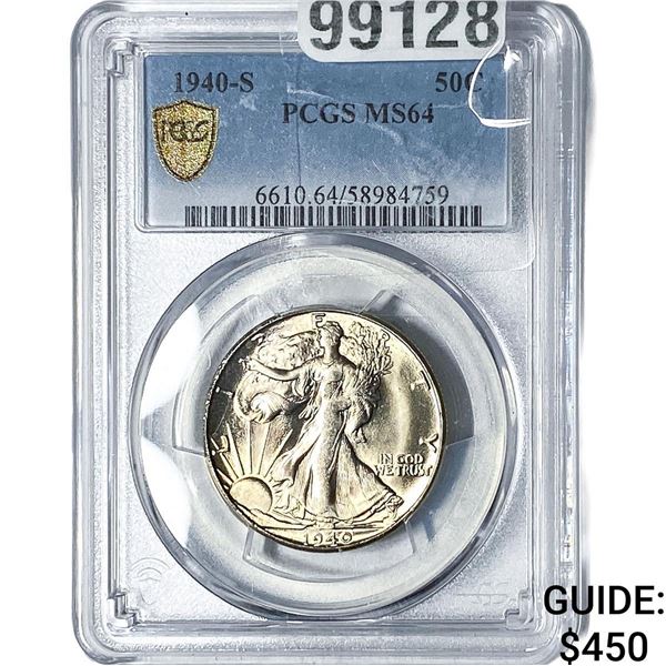 1940-S Walking Liberty Half Dollar PCGS MS64