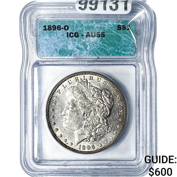 1896-O Morgan Silver Dollar ICG AU55