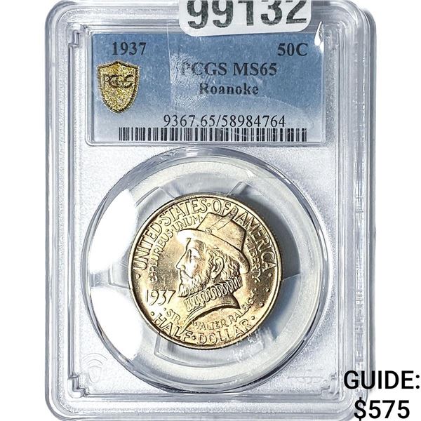 1937 Roanoke Half Dollar PCGS MS65