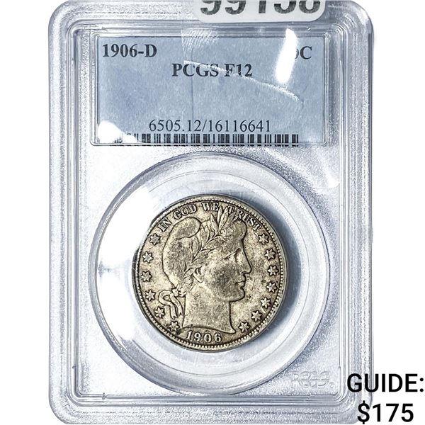 1906-D Barber Half Dollar PCGS F12