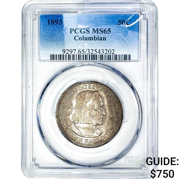 1893 Columbian Expo Half Dollar PCGS MS65