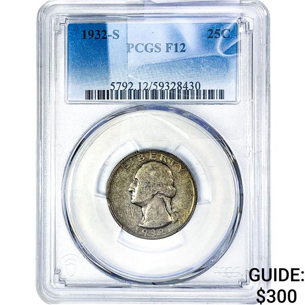1932-S Washington Silver Quarter PCGS F12