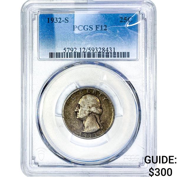 1932-S Washington Silver Quarter PCGS F12