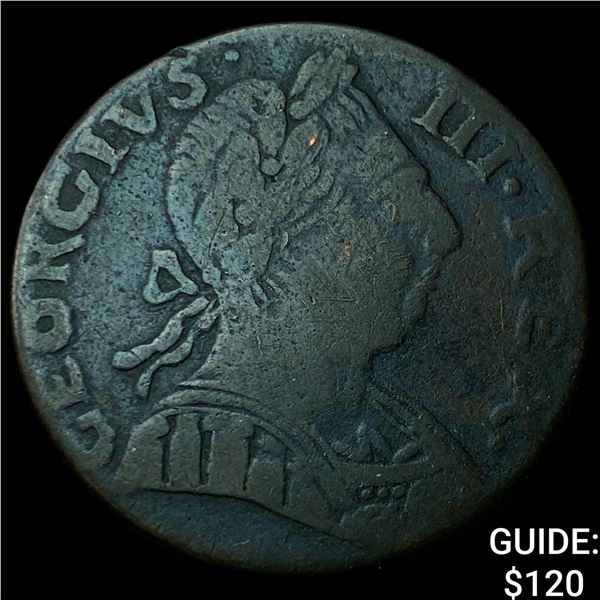 1775 Great Britain Copper 1/2 Penny