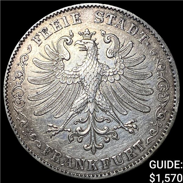 1843 German States Frankfurt Silver 2 Thaler