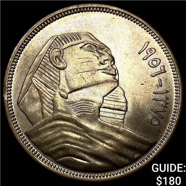 1956 Egypt Silver 20 Piastres UNCIRCULATED