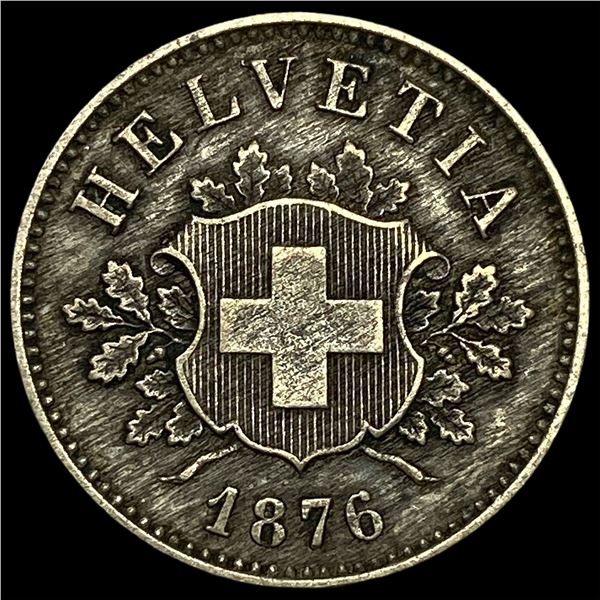 1876B Switzerland Billon 10 Rappen