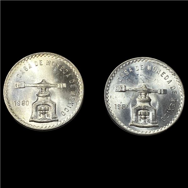 [2] 1980 Mexico 1oz Silver Onza Lot