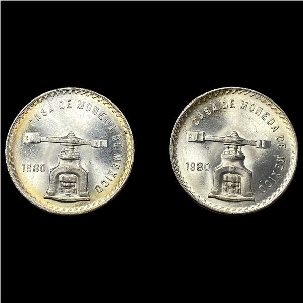 [2] 1980 Mexico 1oz Silver Onza Lot