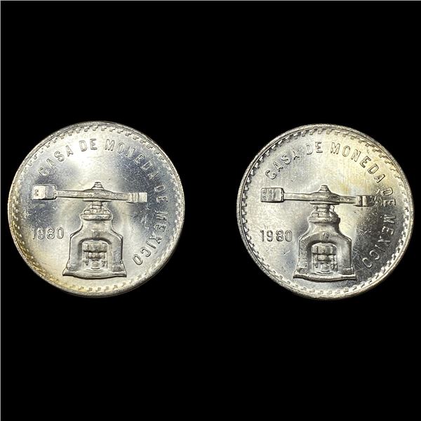 [2] 1980 Mexico 1oz Silver Onza Lot