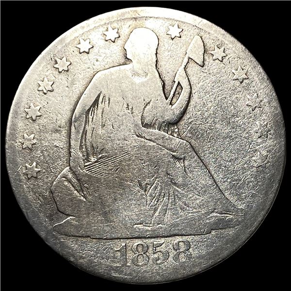 1858-O Silver Half Dollar LIGHTLY CIRCULATED