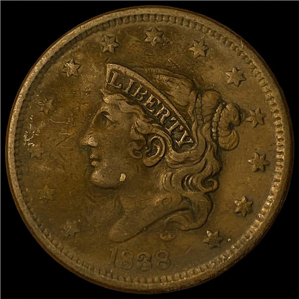 1838 Coronet Head Large Cent NICELY  CIRCULATED