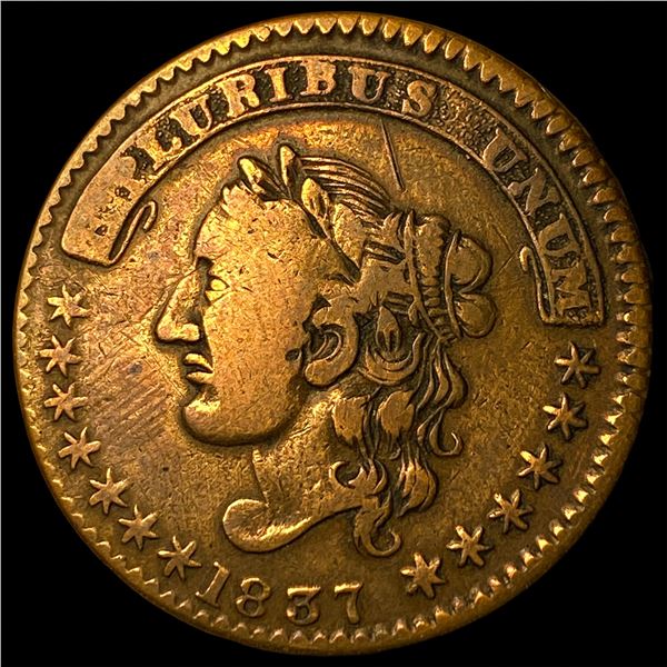1837 Hard Times Token - Crossman LIGHTLY  CIRCULATED