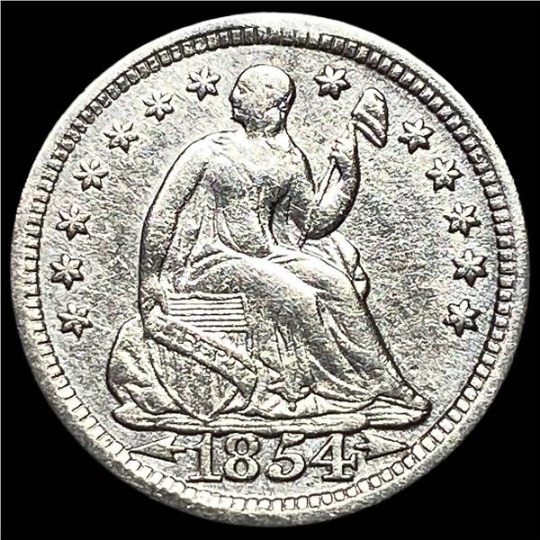 1854 Seated Liberty Half Dime ABOUT  UNCIRCULATED