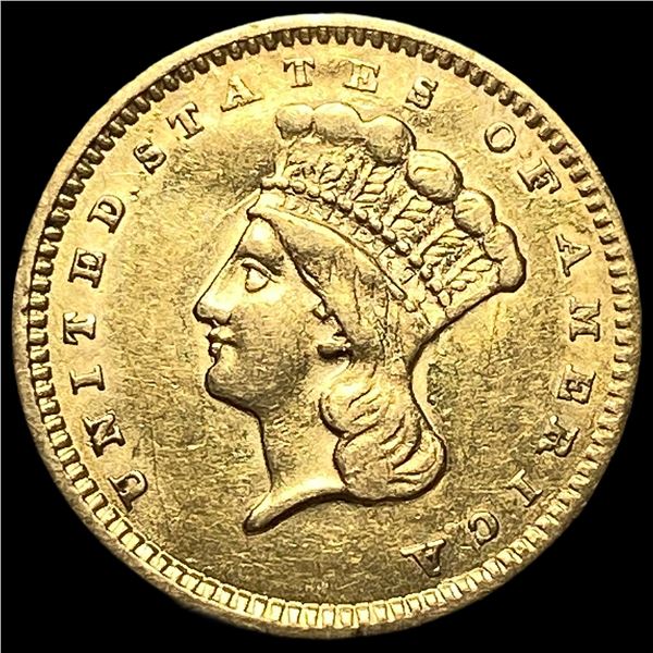 1856 Gold $1 Indian Princess Type 3 CHOICE AU