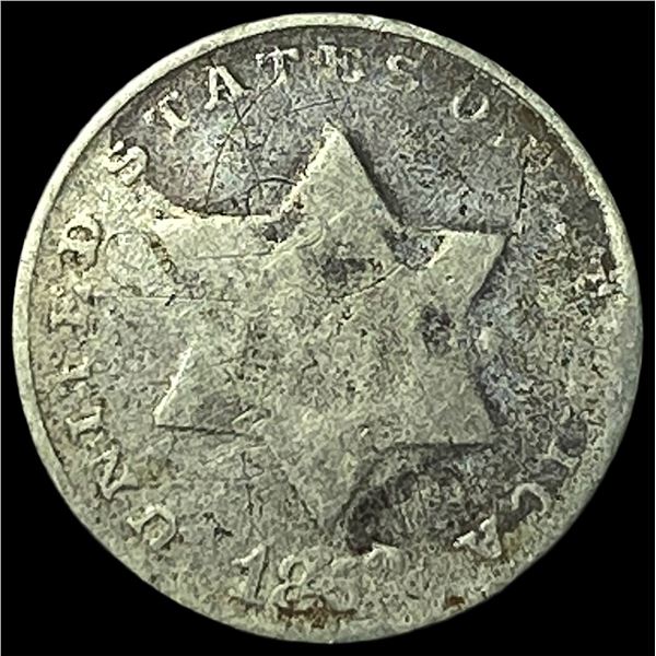1853 Silver Three-Cent Piece NICELY  CIRCULATED