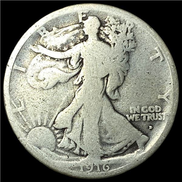 1916-D Silver Walking Liberty Half Dollar  NICELY CIRCULATED