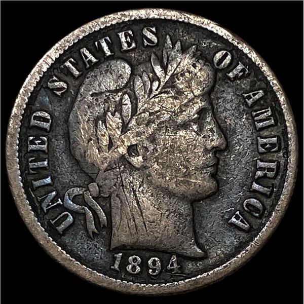 1894 Silver Barber Dime LIGHTLY CIRCULATED