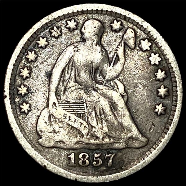 1857 Silver Half Dime LIGHTLY CIRCULATED