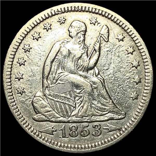 1853 Arrows Seated Liberty Quarter NEARLY  UNCIRCULATED