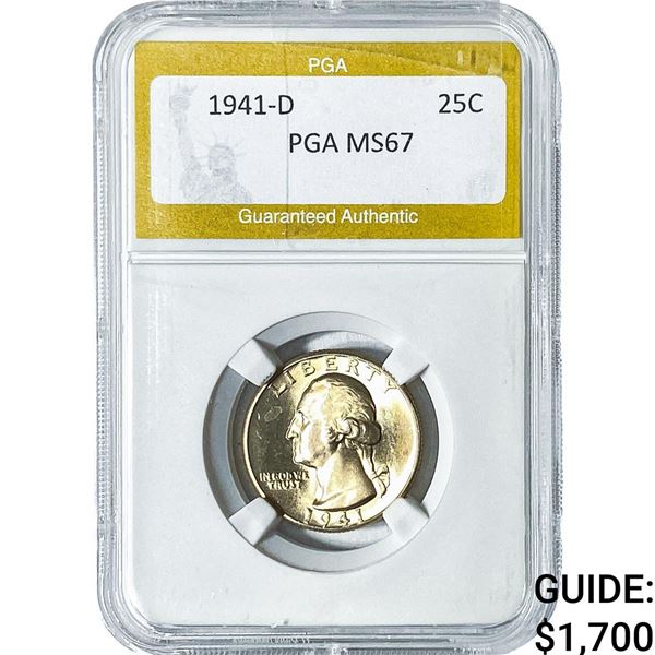1941-D Washington Silver Quarter PGA MS67