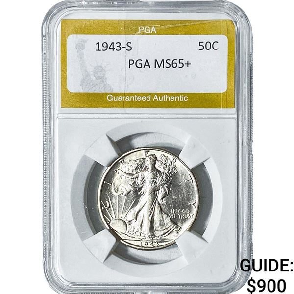 1943-S Walking Liberty Half Dollar PGA MS65+