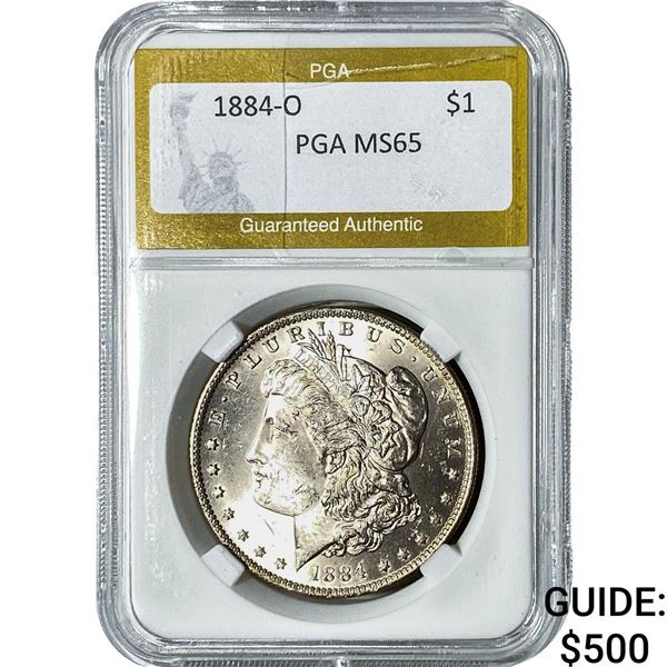 1884-O Morgan Silver Dollar PGA MS65
