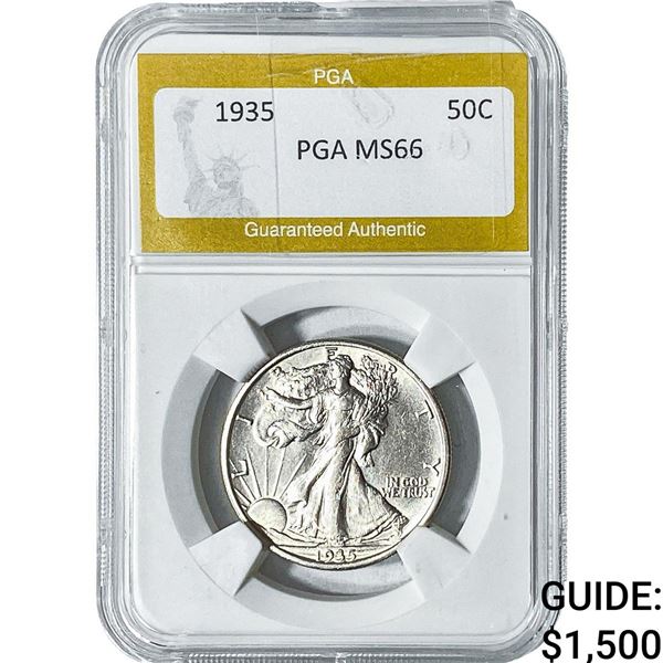 1935 Walking Liberty Half Dollar PGA MS66