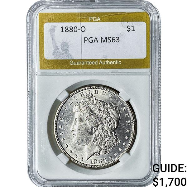 1880-O Morgan Silver Dollar PGA MS63