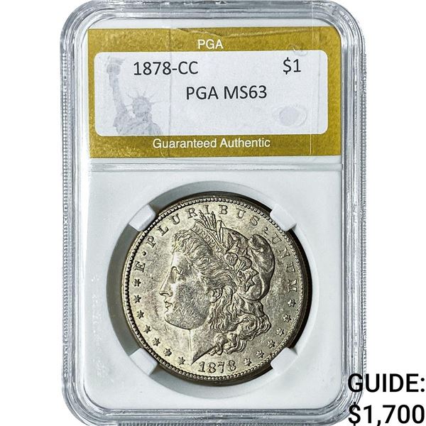 1878-CC Morgan Silver Dollar PGA MS63