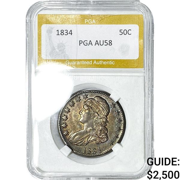1834 Capped Bust Half Dollar PGA AU58