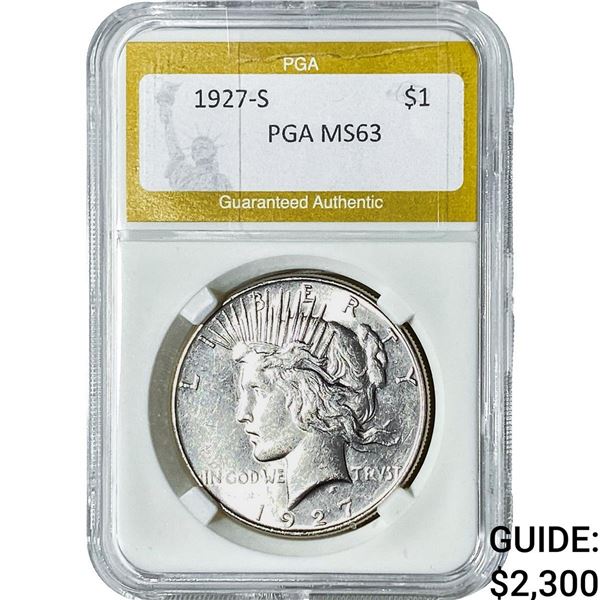 1927-S Silver Peace Dollar PGA MS63