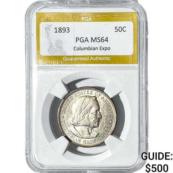 1893 Columbian Expo Half Dollar PGA MS64