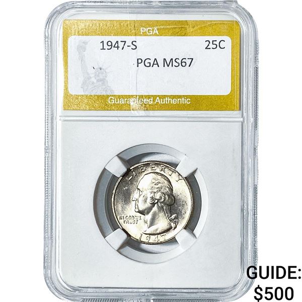 1947-S Washington Silver Quarter PGA MS67