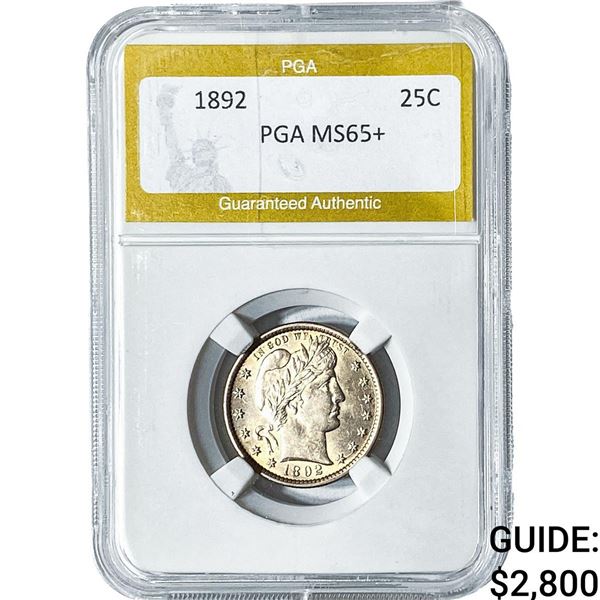 1892 Barber Quarter PGA MS65+