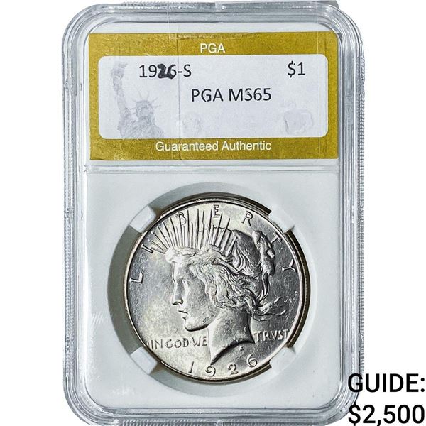 1926-S Silver Peace Dollar PGA MS65