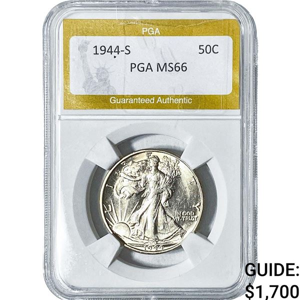 1944-S Walking Liberty Half Dollar PGA MS66