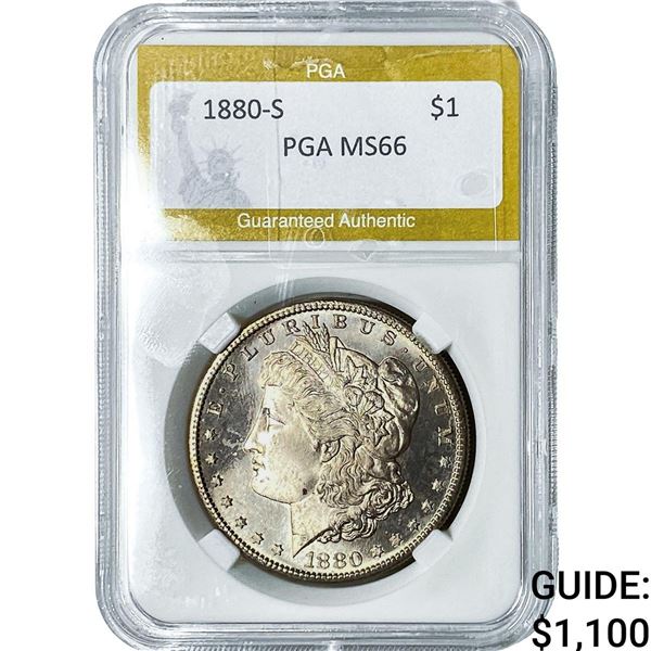 1880-S Morgan Silver Dollar PGA MS66