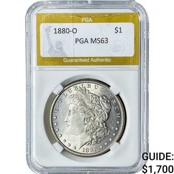 1880-O Morgan Silver Dollar PGA MS63