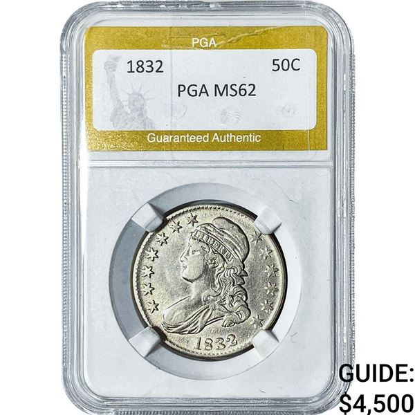 1832 Capped Bust Half Dollar PGA MS62