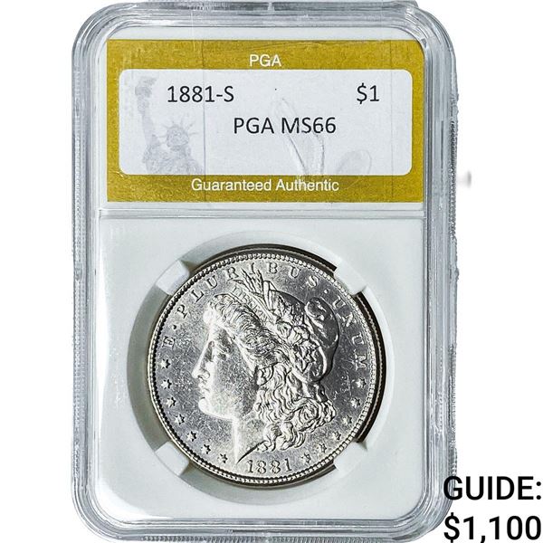 1881-S Morgan Silver Dollar PGA MS66