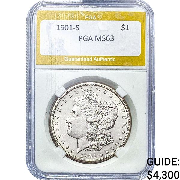 1901-S Morgan Silver Dollar PGA MS63