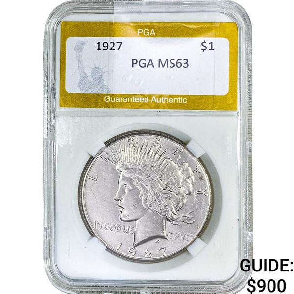 1927 Silver Peace Dollar PGA MS63