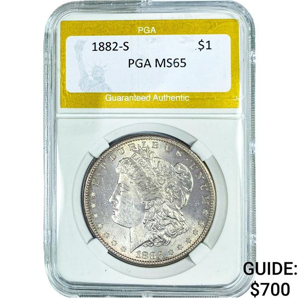 1882-S Morgan Silver Dollar PGA MS65