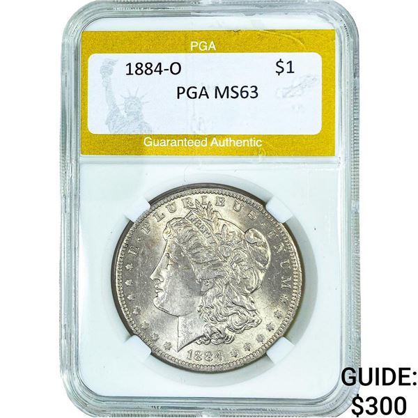 1884-O Morgan Silver Dollar PGA MS63