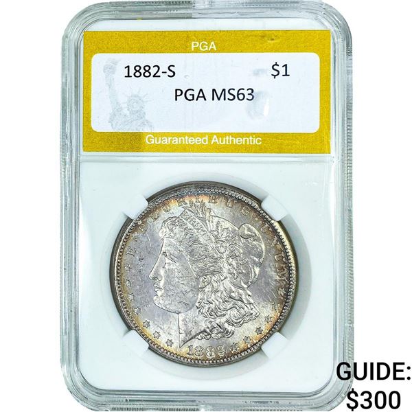 1882-S Morgan Silver Dollar PGA MS63