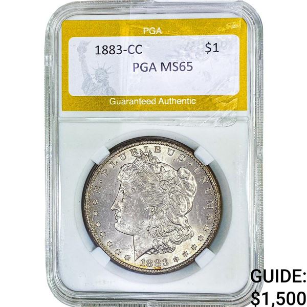 1883-CC Morgan Silver Dollar PGA MS65