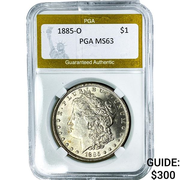 1885-O Morgan Silver Dollar PGA MS63
