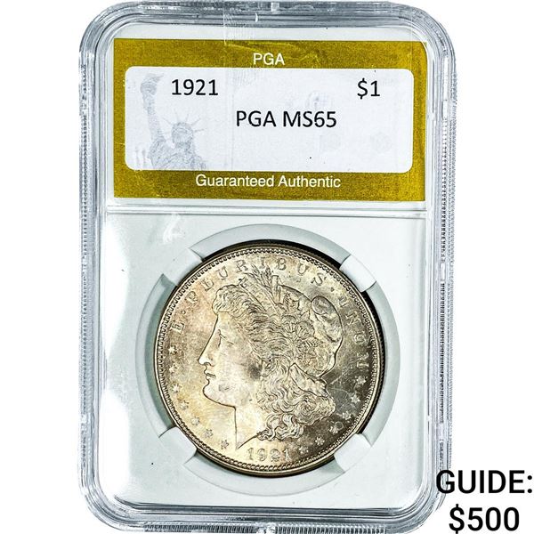 1921 Morgan Silver Dollar PGA MS65