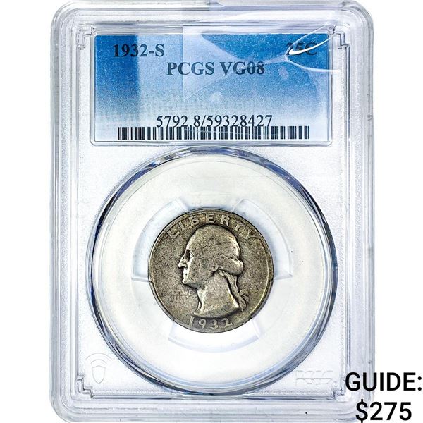1932-S Washington Silver Quarter PCGS VG08